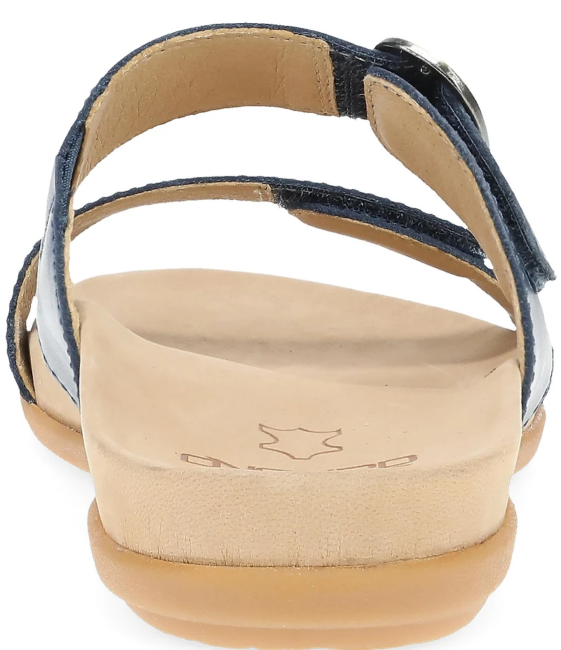 Dansko Justine Leather Buckle Hardware Hook-and-Loop Slide Sandals