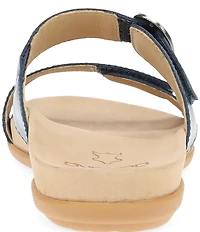 Dansko Justine Leather Buckle Hardware Hook-and-Loop Slide Sandals
