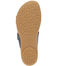 Dansko Justine Leather Buckle Hardware Hook-and-Loop Slide Sandals