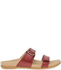 Dansko Justine Leather Buckle Hardware Hook-and-Loop Slide Sandals