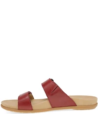 Dansko Justine Leather Buckle Hardware Hook-and-Loop Slide Sandals