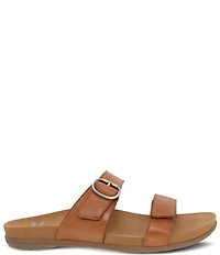 Dansko Justine Leather Buckle Hardware Hook-and-Loop Slide Sandals