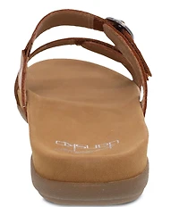 Dansko Justine Leather Buckle Hardware Hook-and-Loop Slide Sandals
