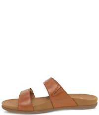Dansko Justine Leather Buckle Hardware Hook-and-Loop Slide Sandals