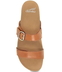Dansko Justine Leather Buckle Hardware Hook-and-Loop Slide Sandals