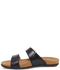 Dansko Justine Leather Buckle Hardware Hook-and-Loop Slide Sandals