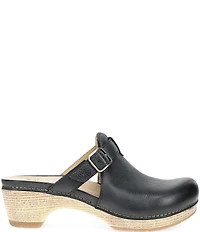 Dansko Leandra Leather Platform Block Heel Clogs