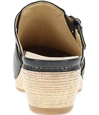 Dansko Leandra Leather Platform Block Heel Clogs