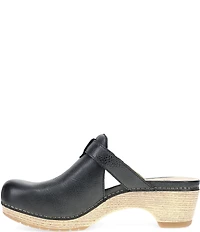 Dansko Leandra Leather Platform Block Heel Clogs