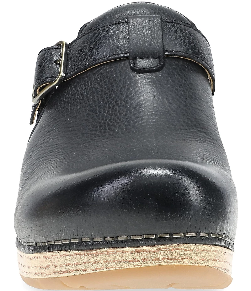 Dansko Leandra Leather Platform Block Heel Clogs