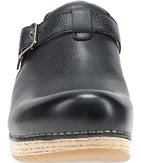 Dansko Leandra Leather Platform Block Heel Clogs