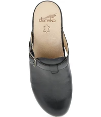 Dansko Leandra Leather Platform Block Heel Clogs