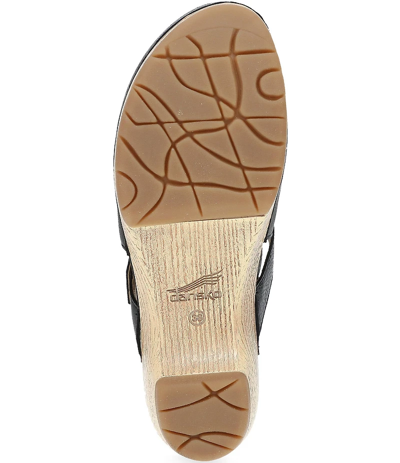 Dansko Leandra Leather Platform Block Heel Clogs