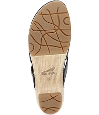 Dansko Leandra Leather Platform Block Heel Clogs