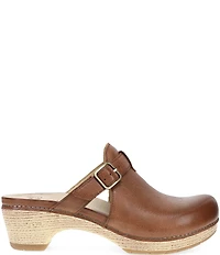 Dansko Leandra Leather Platform Block Heel Clogs