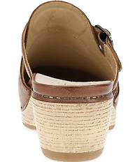 Dansko Leandra Leather Platform Block Heel Clogs