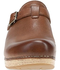 Dansko Leandra Leather Platform Block Heel Clogs