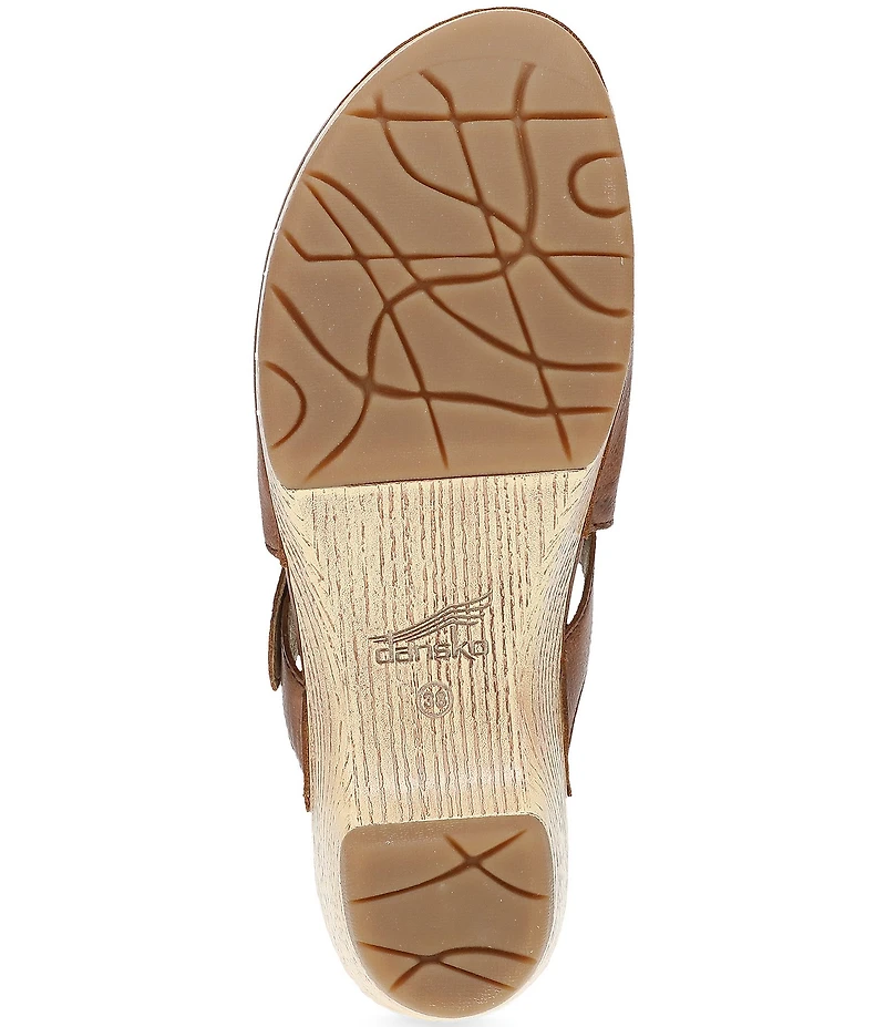 Dansko Leandra Leather Platform Block Heel Clogs