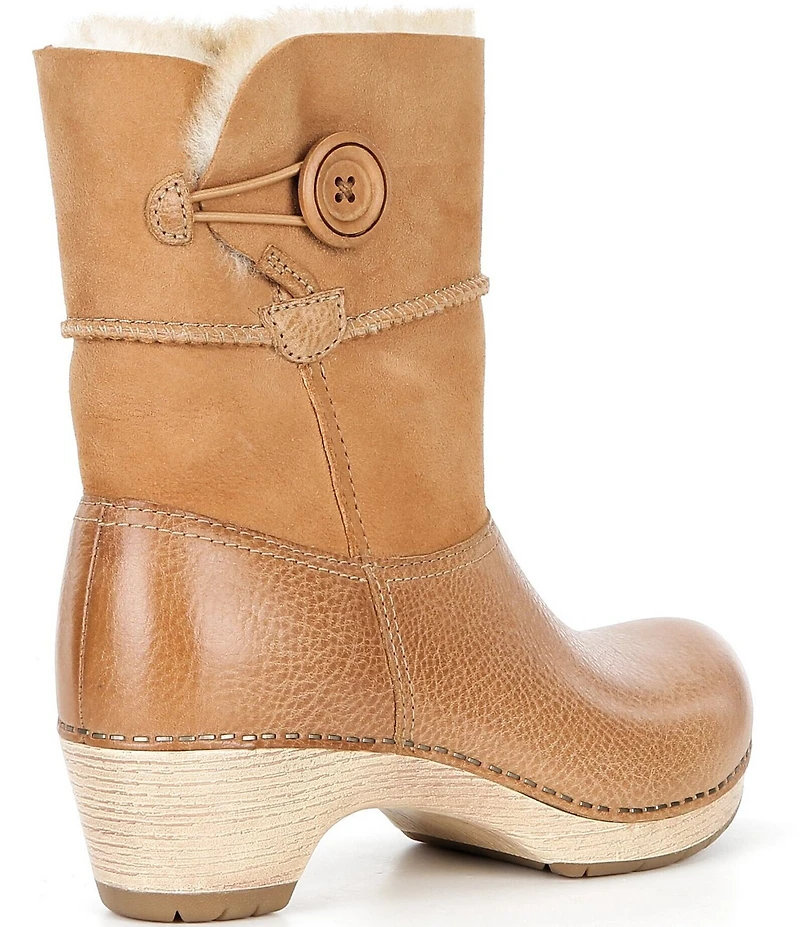 Dansko Lillith Leather and Suede Shearling Shaft Booties