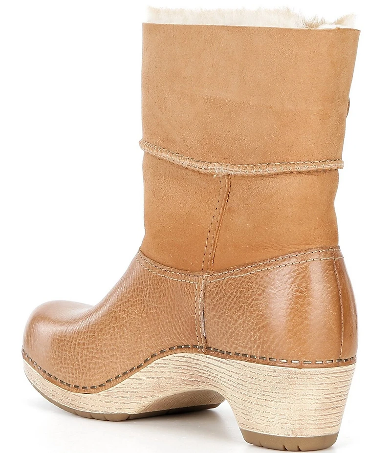 Dansko Lillith Leather and Suede Shearling Shaft Booties