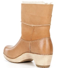 Dansko Lillith Leather and Suede Shearling Shaft Booties