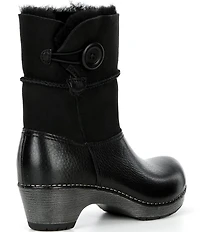 Dansko Lillith Leather and Suede Shearling Shaft Booties