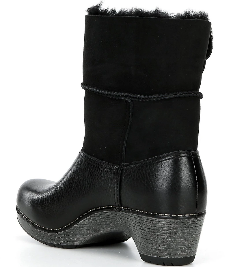 Dansko Lillith Leather and Suede Shearling Shaft Booties