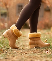 Dansko Lillith Leather and Suede Shearling Shaft Booties