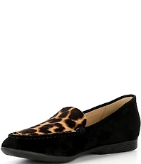 Dansko Lorri Suede Leopard Print Calf Hair Loafers