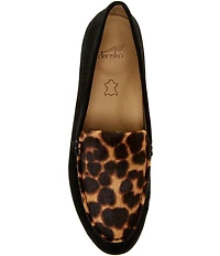 Dansko Lorri Suede Leopard Print Calf Hair Loafers