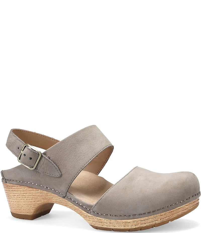 Dansko Lucia Nubuck Suede Slingback Clog Pumps