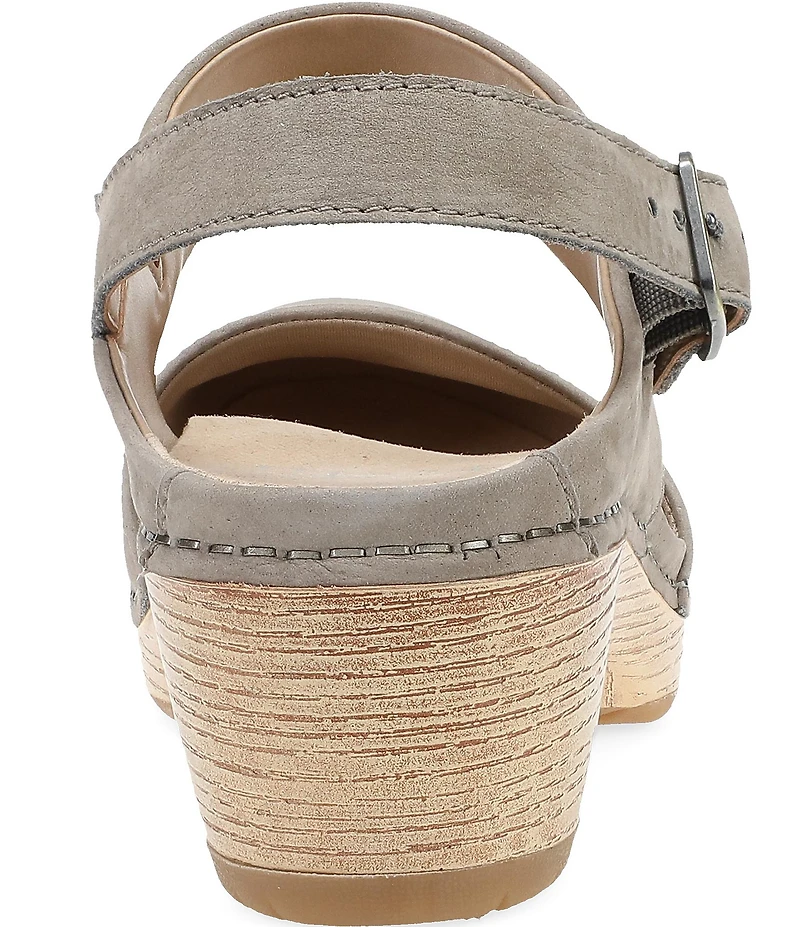 Dansko Lucia Nubuck Suede Slingback Clog Pumps