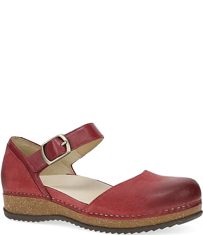 Dansko Mae Burnished Suede Mary Jane Clogs