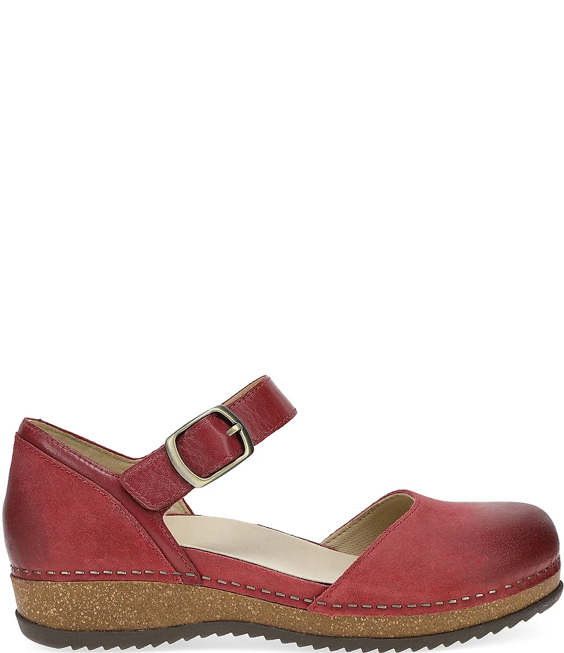 Dansko Mae Burnished Suede Mary Jane Clogs