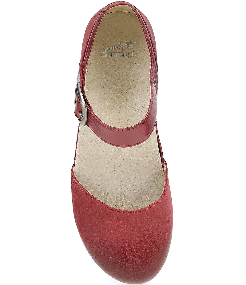 Dansko Mae Burnished Suede Mary Jane Clogs