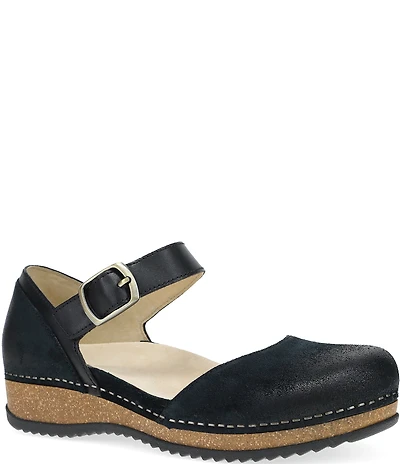 Dansko Mae Burnished Suede Mary Jane Clogs