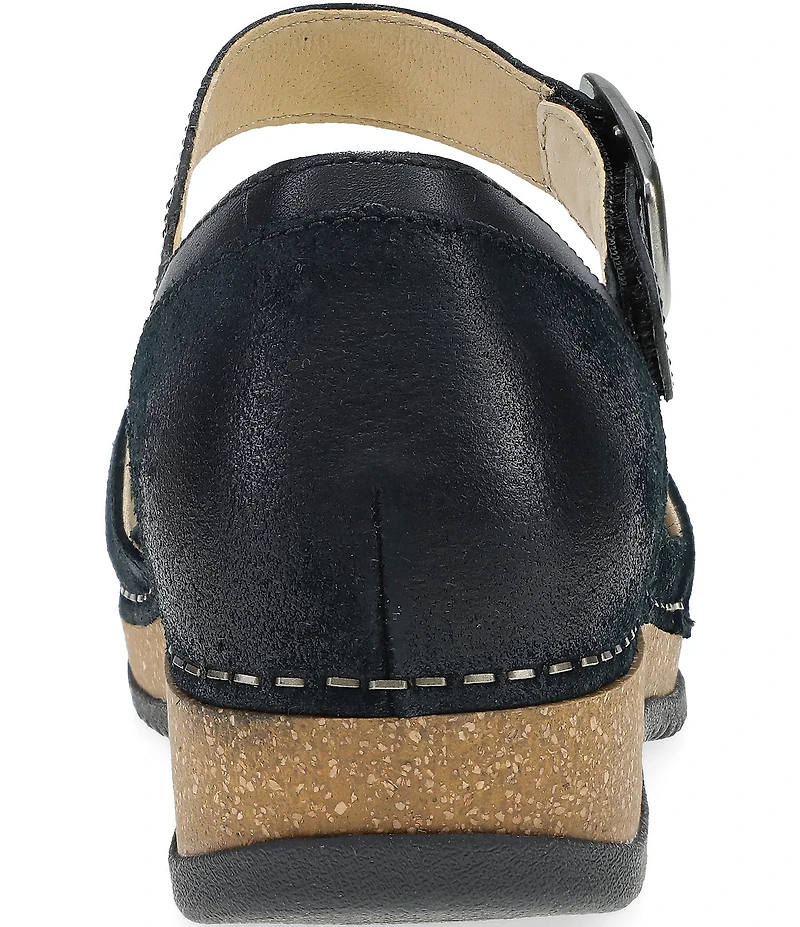 Dansko Mae Burnished Suede Mary Jane Clogs