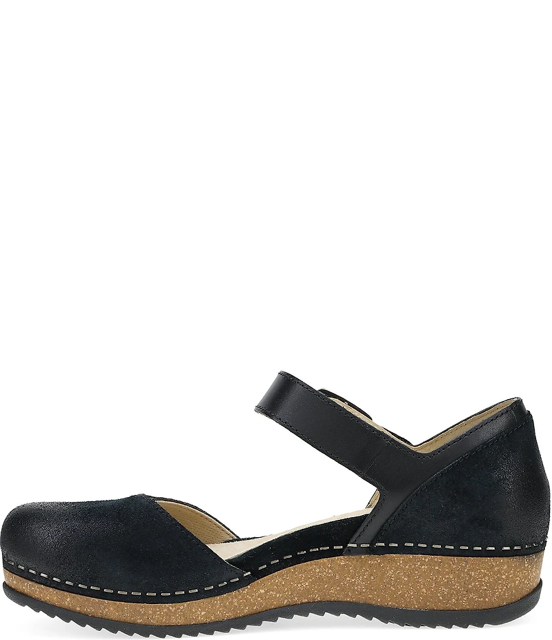 Dansko Mae Burnished Suede Mary Jane Clogs