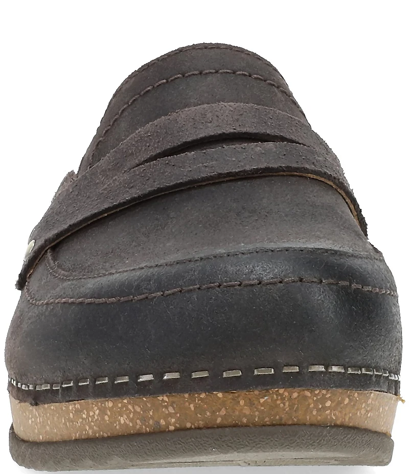 Dansko Maggy Nubuck Suede Penny Strap Clogs