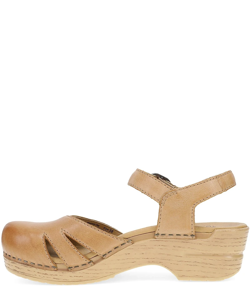 Dansko Margreta Leather Ankle Strap Clogs