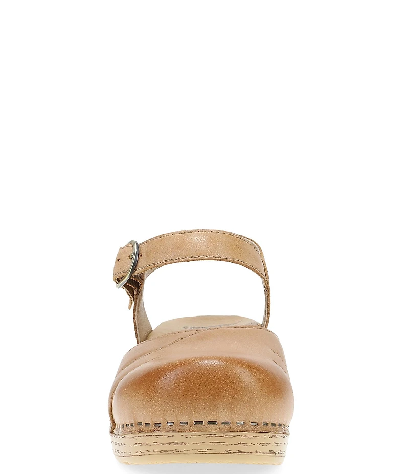 Dansko Margreta Leather Ankle Strap Clogs
