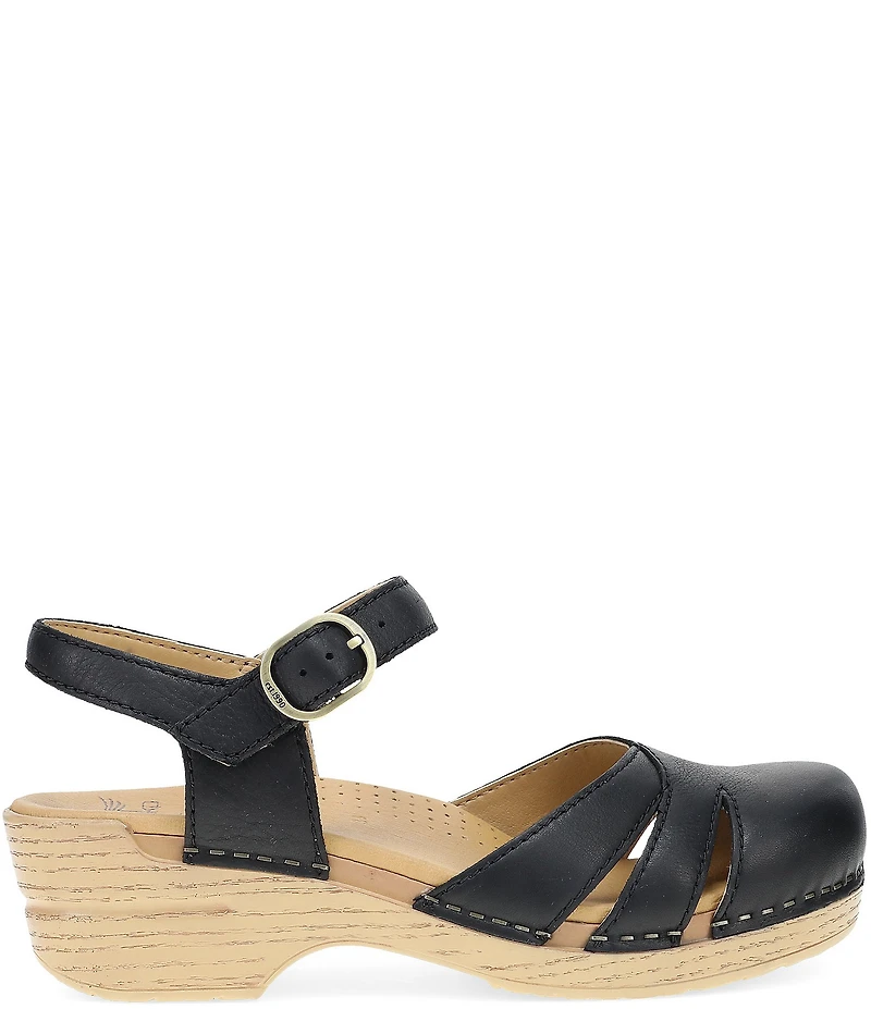 Dansko Margreta Leather Ankle Strap Clogs