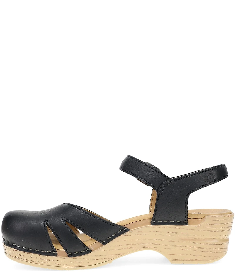 Dansko Margreta Leather Ankle Strap Clogs