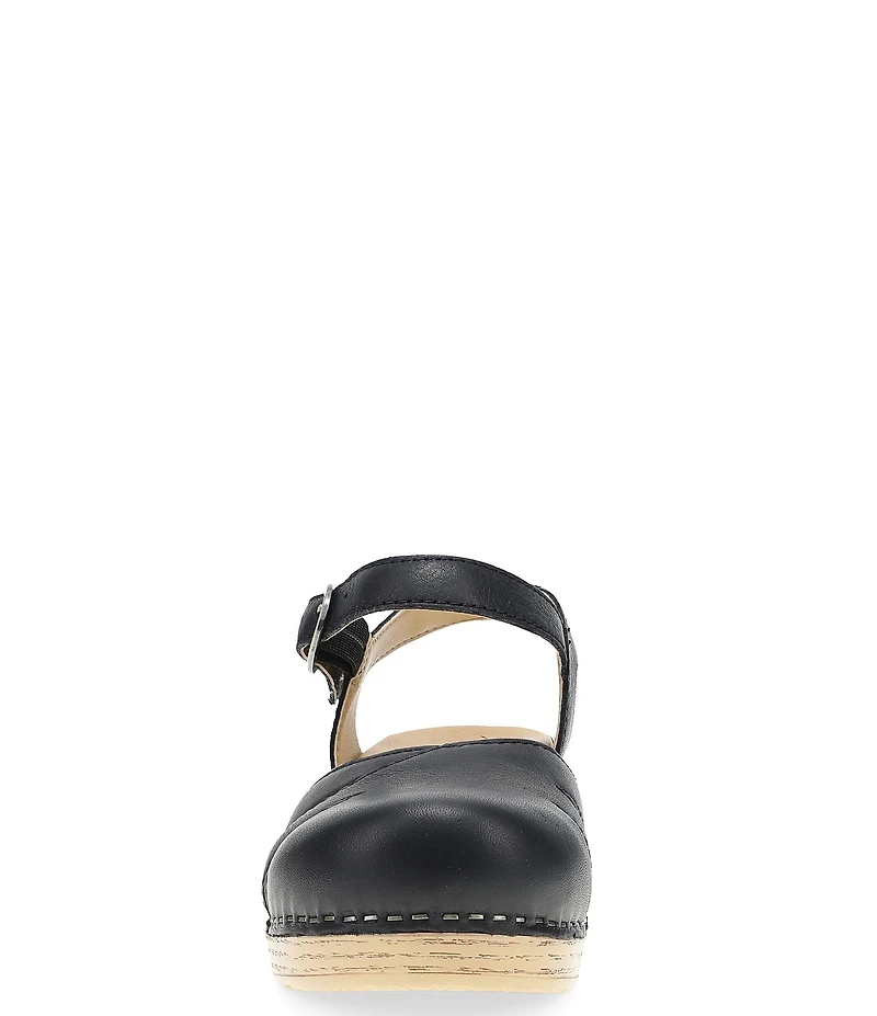 Dansko Margreta Leather Ankle Strap Clogs