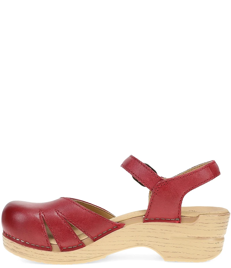 Dansko Margreta Leather Ankle Strap Clogs