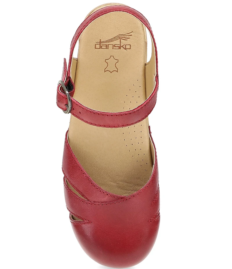 Dansko Margreta Leather Ankle Strap Clogs