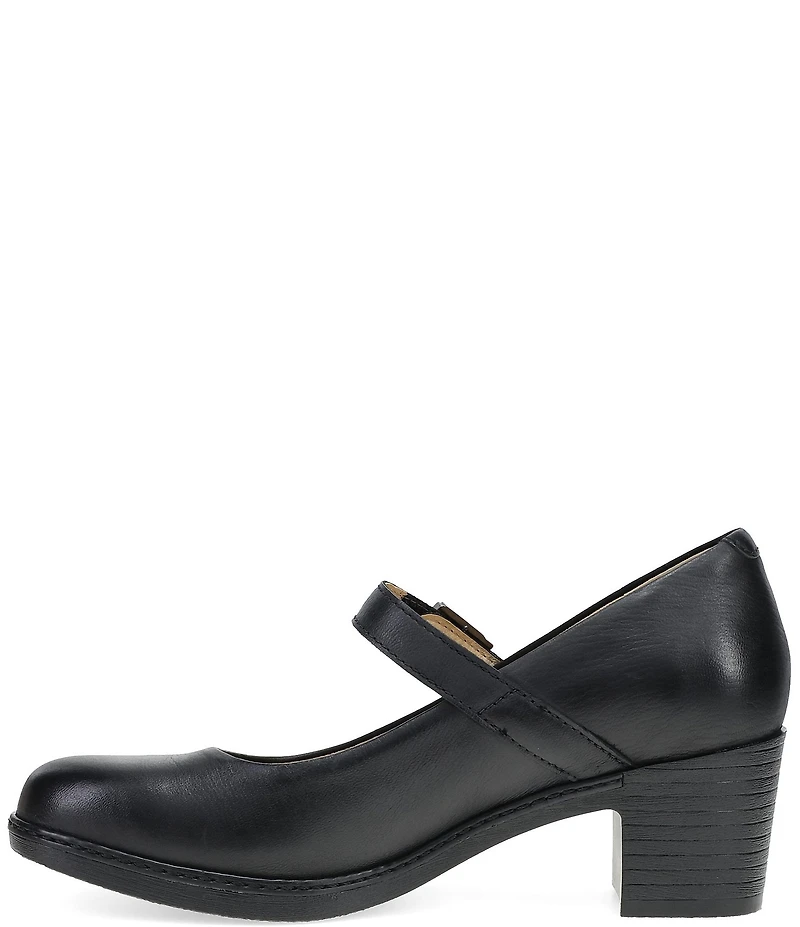 Dansko Marybeth Leather Block Heel Mary Jane Pumps