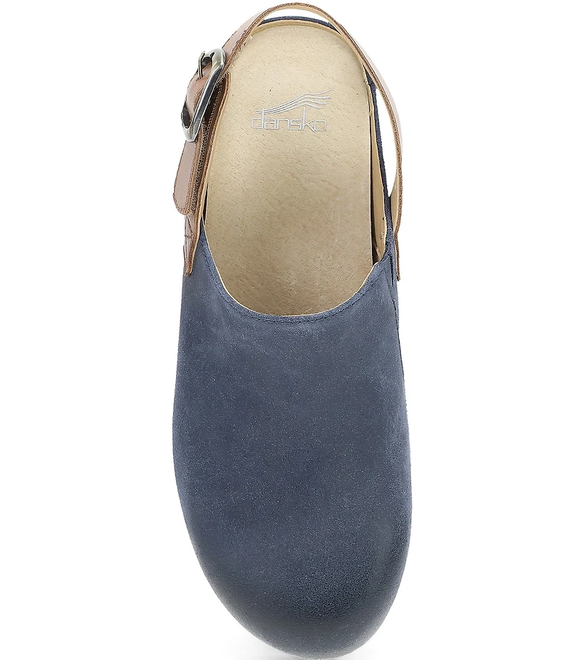 Dansko Merrin Suede Slingback Strap Clogs