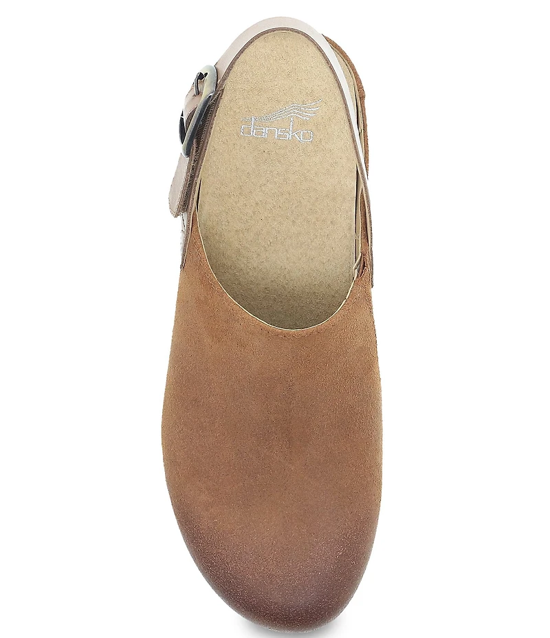 Dansko Merrin Suede Slingback Strap Clogs
