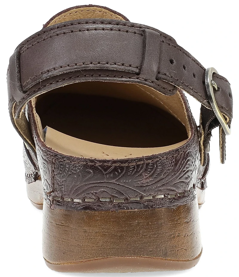 Dansko Millie Embossed Leather Swivel Strap Convertible Clogs